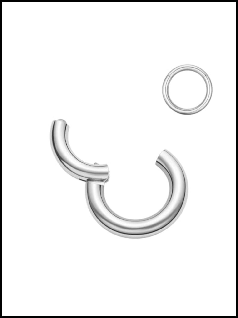 12g Titanium Clicker Septum Ring Hinged Hoop Piercing Jewelry